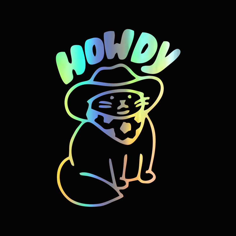 Interior Design Journal - Komik araba çıkartmaları Howdy kedi tasarım