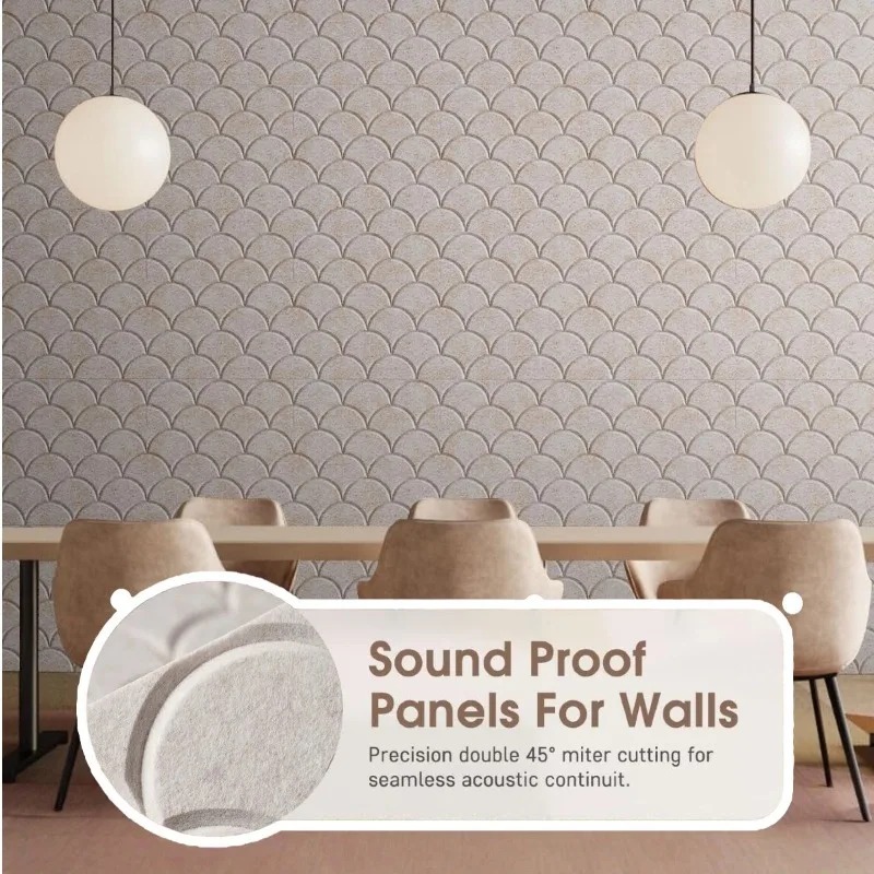 Wall Panel 3D Texture - Kare Ses Geçirmez Duvar Paneli Balık