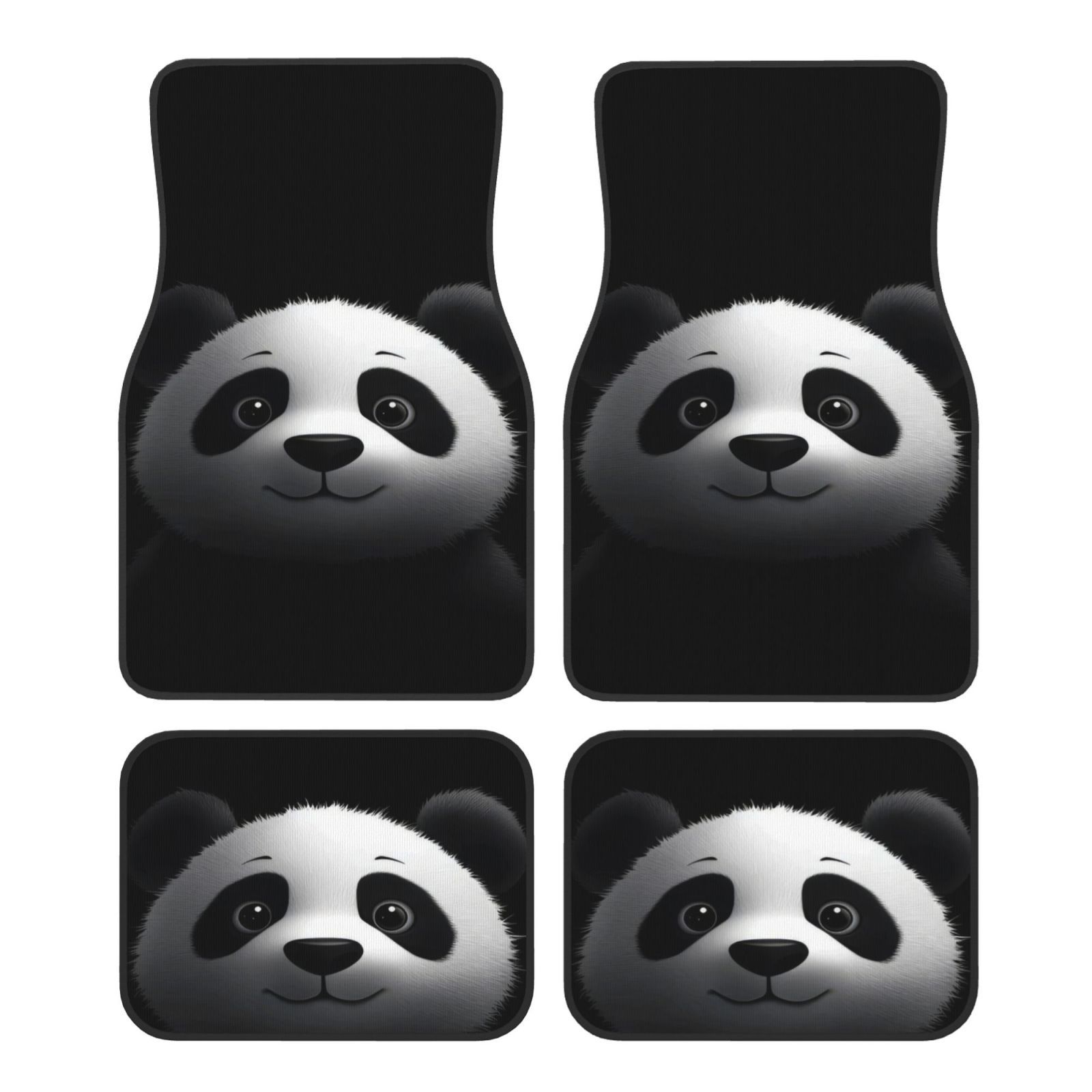 Interior Design Elements - 4 adet Moda Araç Paspasları, Panda