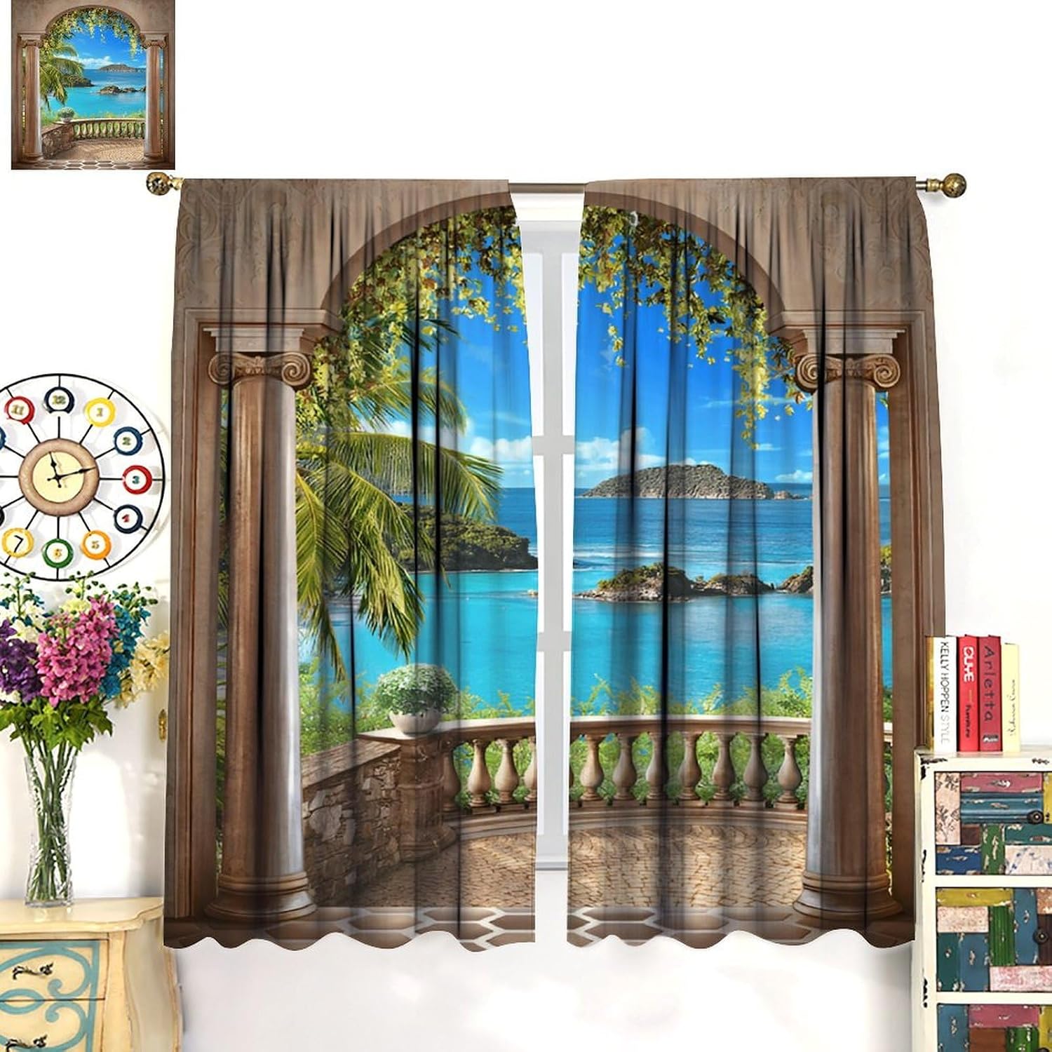 Tropikal Plaj Manzaralı Perdel - Interior Design Youtube incelemesi ve fiyatı