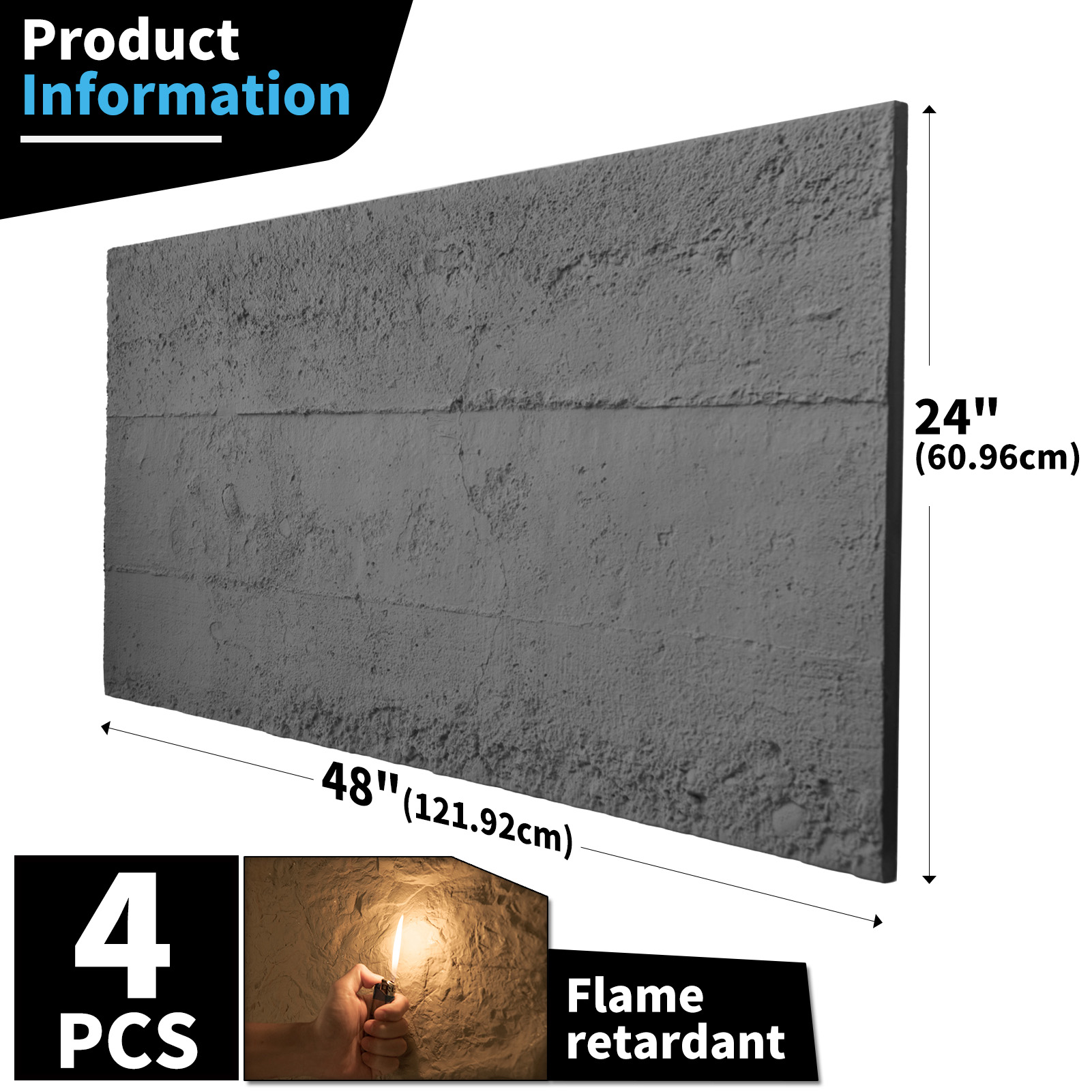 Art3d 4 adet çimento doku 3D d - Wall Panel 3D Texture incelemesi ve fiyatı