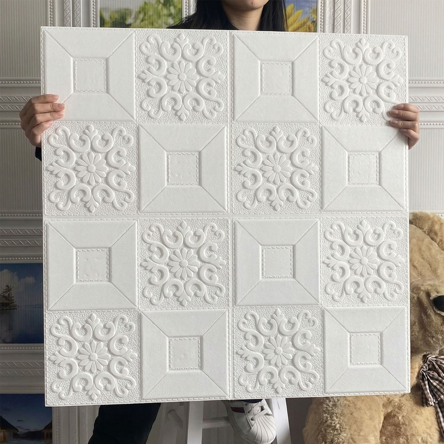 Beyaz 3D Dokulu Duvar Paneller - Wall Panel 3D Texture incelemesi ve fiyatı