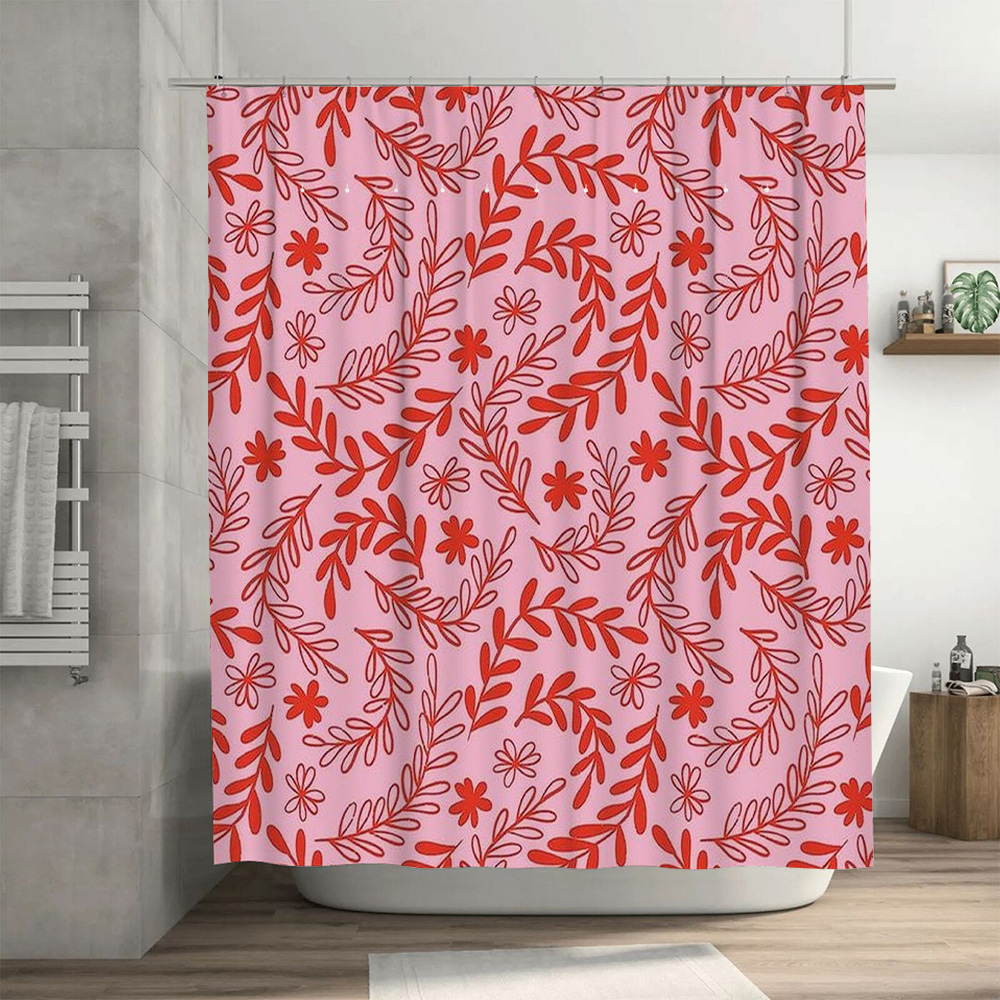 Pembe Kırmızı Çiçek Duş Perdes - Interior Design Your Home incelemesi ve fiyatı