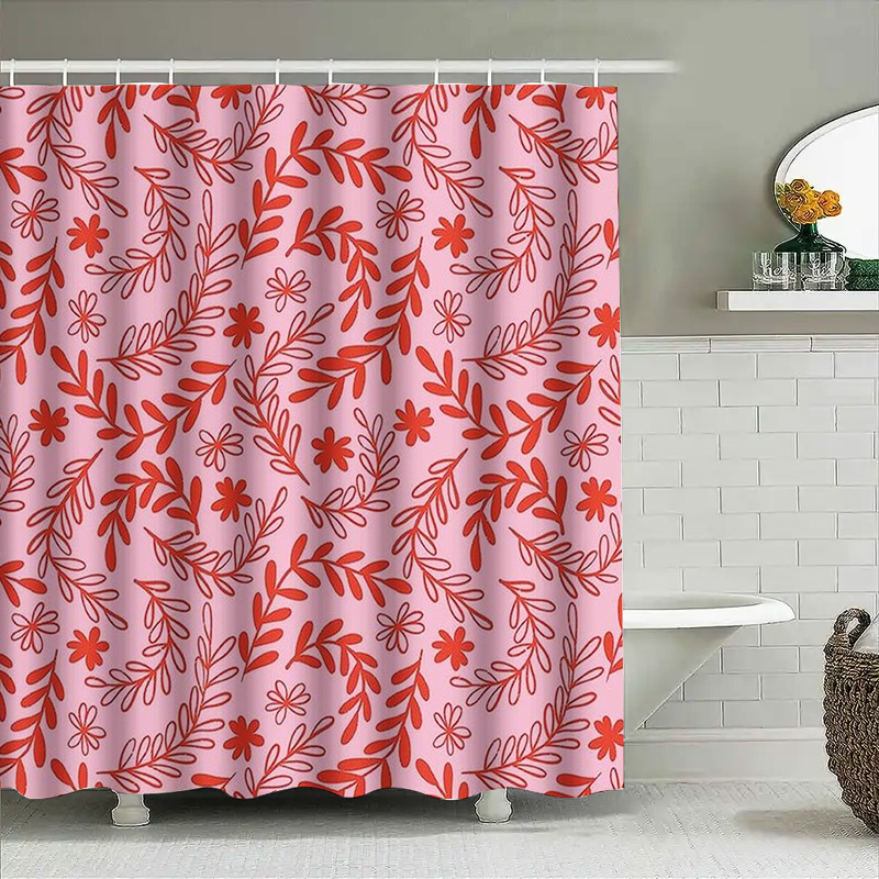 Pembe Kırmızı Çiçek Duş Perdes - Interior Design Your Home incelemesi ve fiyatı