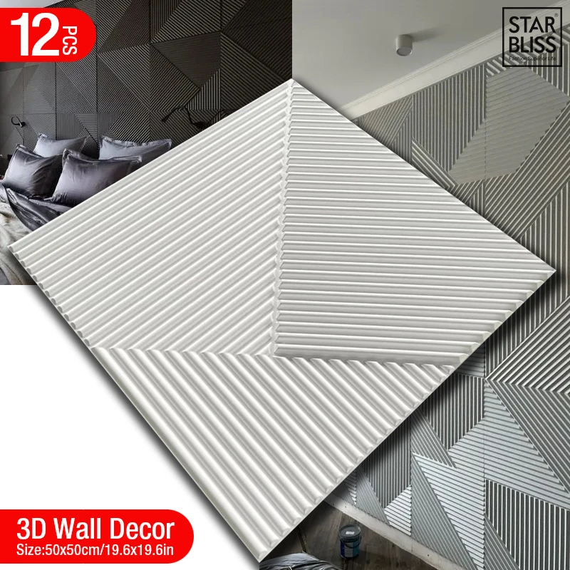 12 adet 50 cm 3D duvar dekor A - Wall Panel 3D Texture incelemesi ve fiyatı